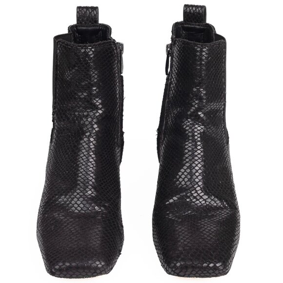 Franco Sarto “Wandi” Black Faux Snakeskin Block Heel Boots | Women’s 6 M - Picture 4 of 11